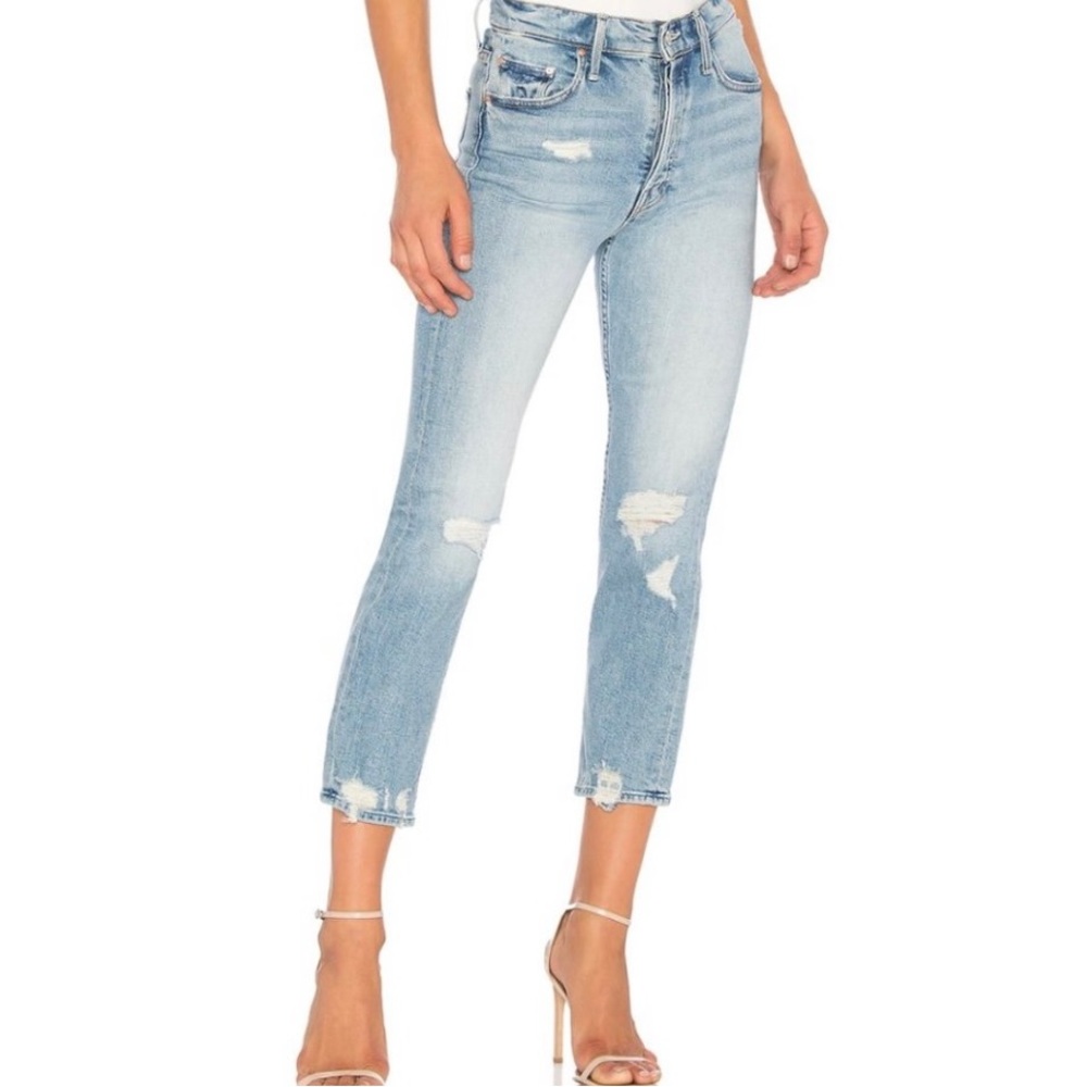 Mother The Tomcat High-Rise distressed jeans in Confession size 26